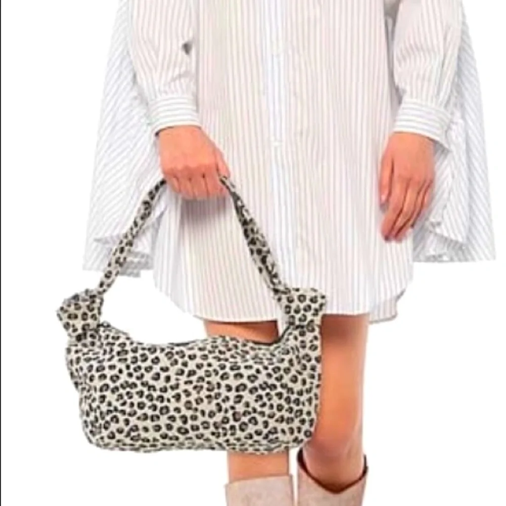 LEATHER Made in Italy Animal Print Shoulder BAG Leopard Laura DiMaggio NEW